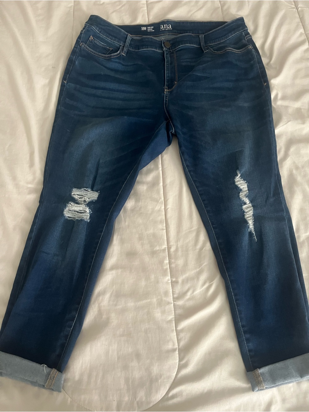 a.n.a. high rise ripped jeggings with button & zipper size 18W